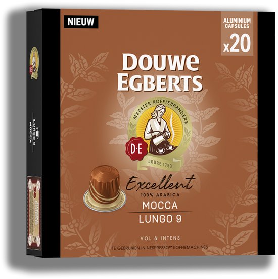 Douwe Egberts Excellent Mocca Lungo Koffiecups - Intensiteit 7/9 - 20 capsules