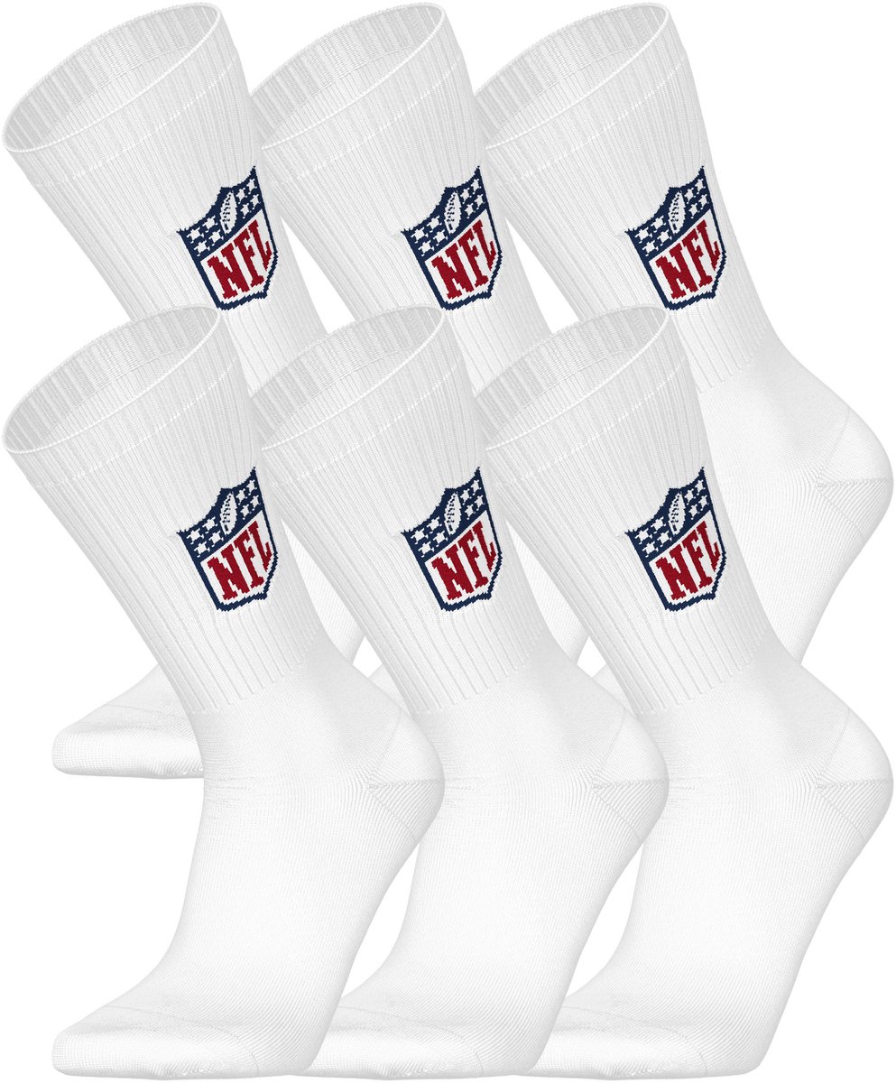 NFL SHIELD Crew Socks - 6-pack - Wit - Maat 39/42