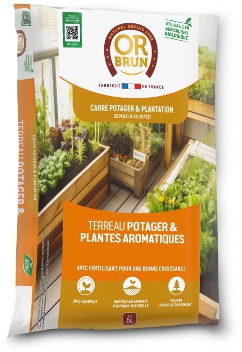 OR BRUN – OBRTARO6U – Potgrond – Kruiden en groenten – 6L