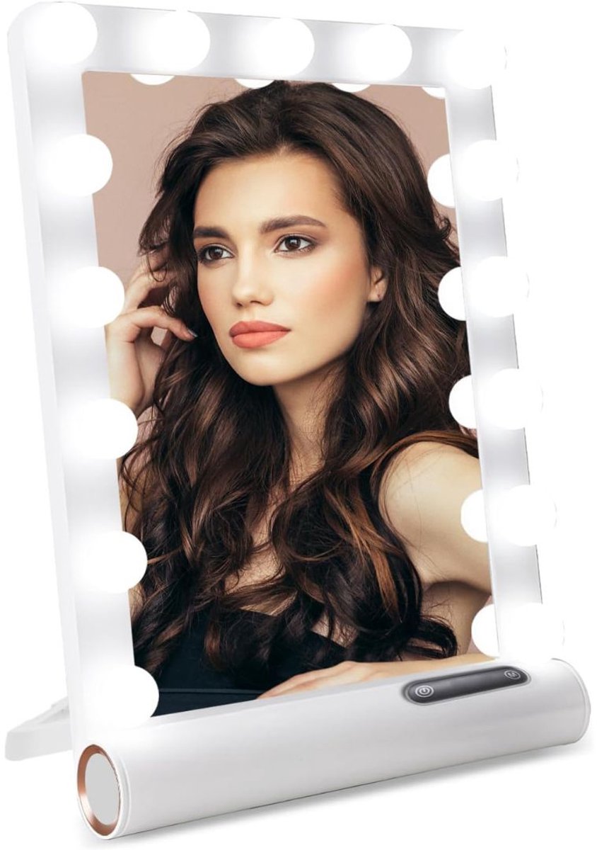 ApexArte® Hollywood Spiegel met Verlichting - Wit
