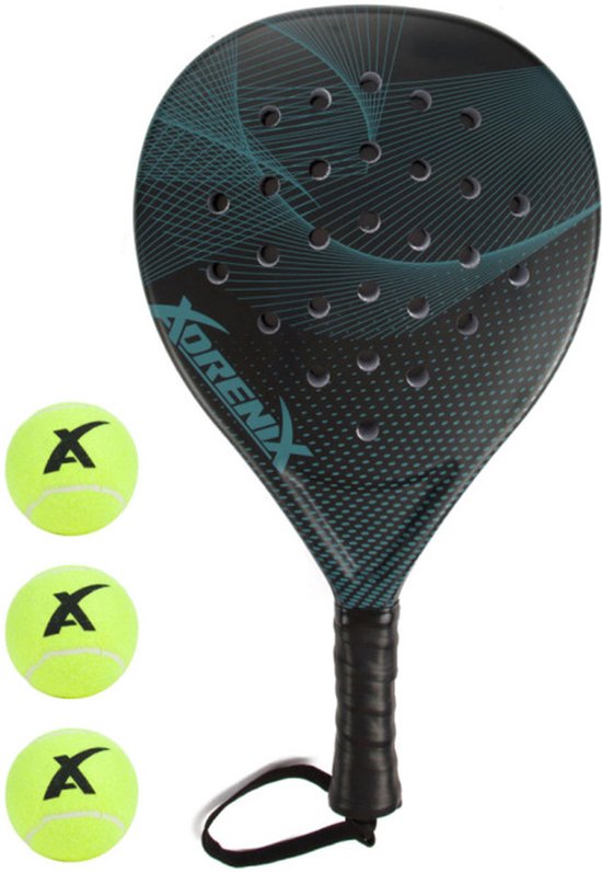 Padelset Racket met 3 Ballen - Groen | bol
