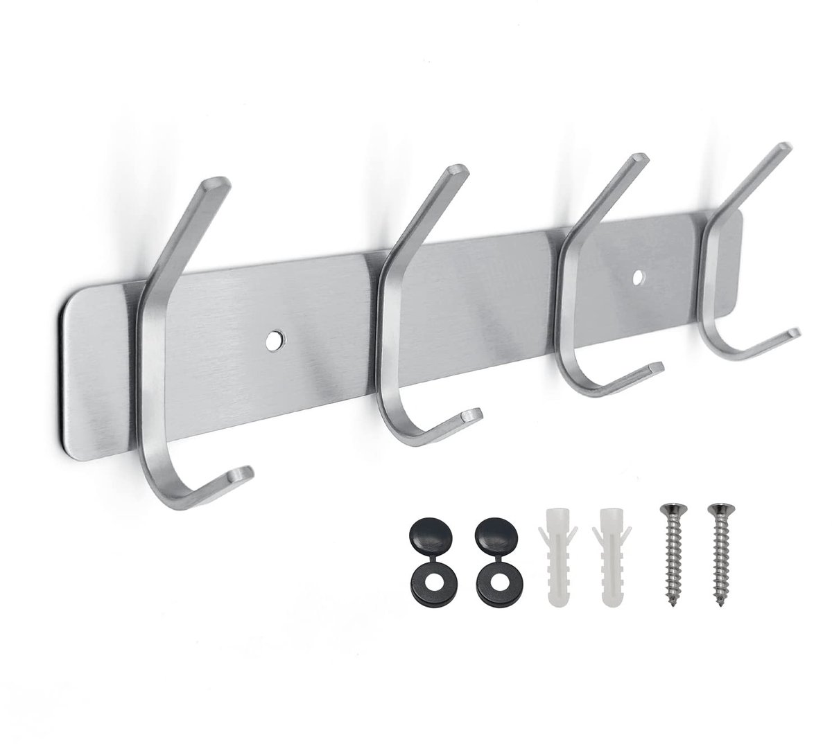 My Ninki ® Moderne RVS Wandkapstok met Multifunctionele Haken voor Huis en Kantoor