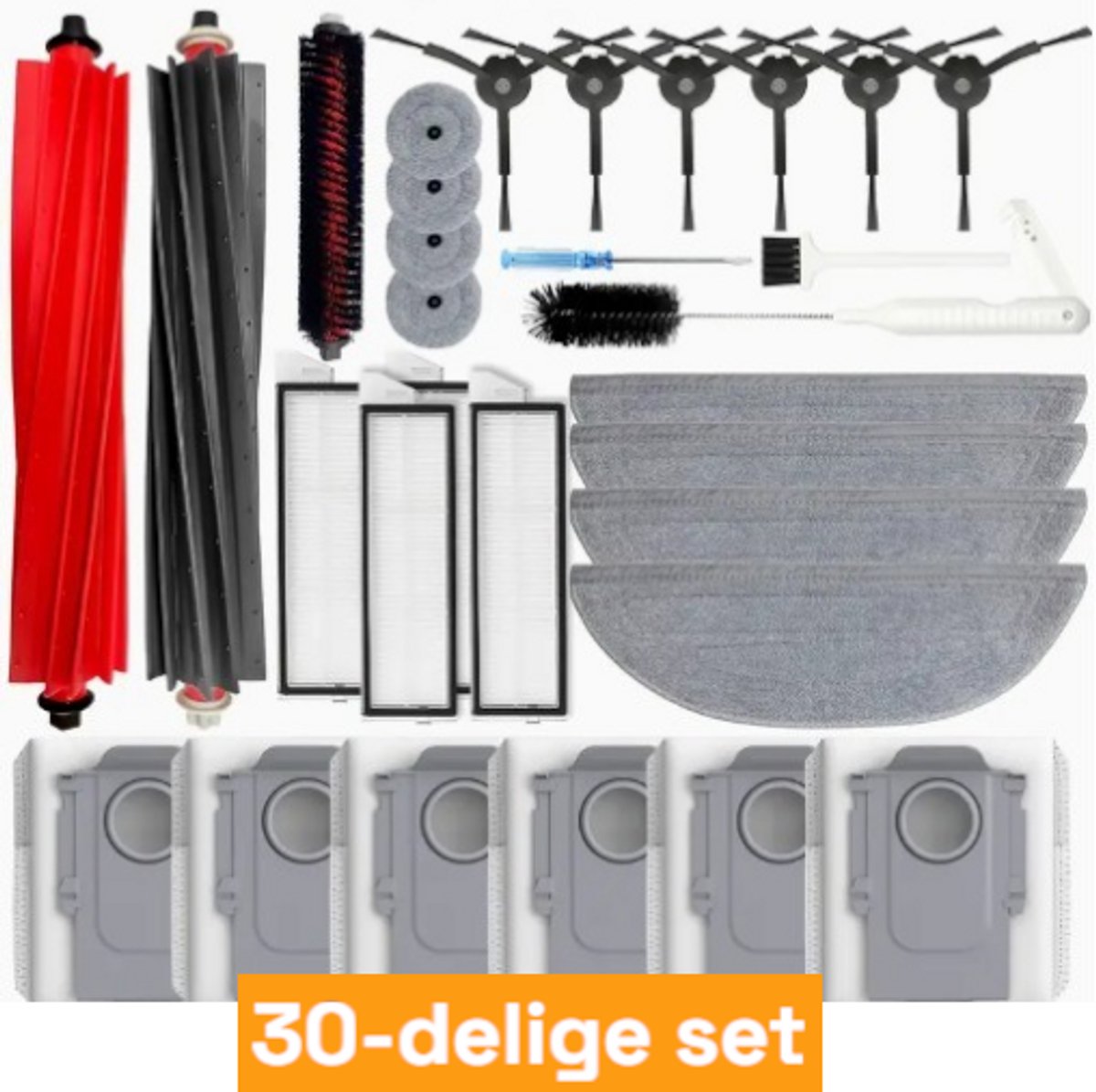 Dutchers® 30-delige accessoires set - Robotstofzuiger - Stofzuigerzakken - Stofzakken - Geschikt voor Roborock s8, s8 plus, s8 pro