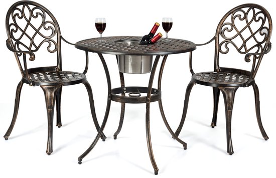 Tectake Bistrotafel Set Frieda, Inklapbaar Voor 2 Personen - 2