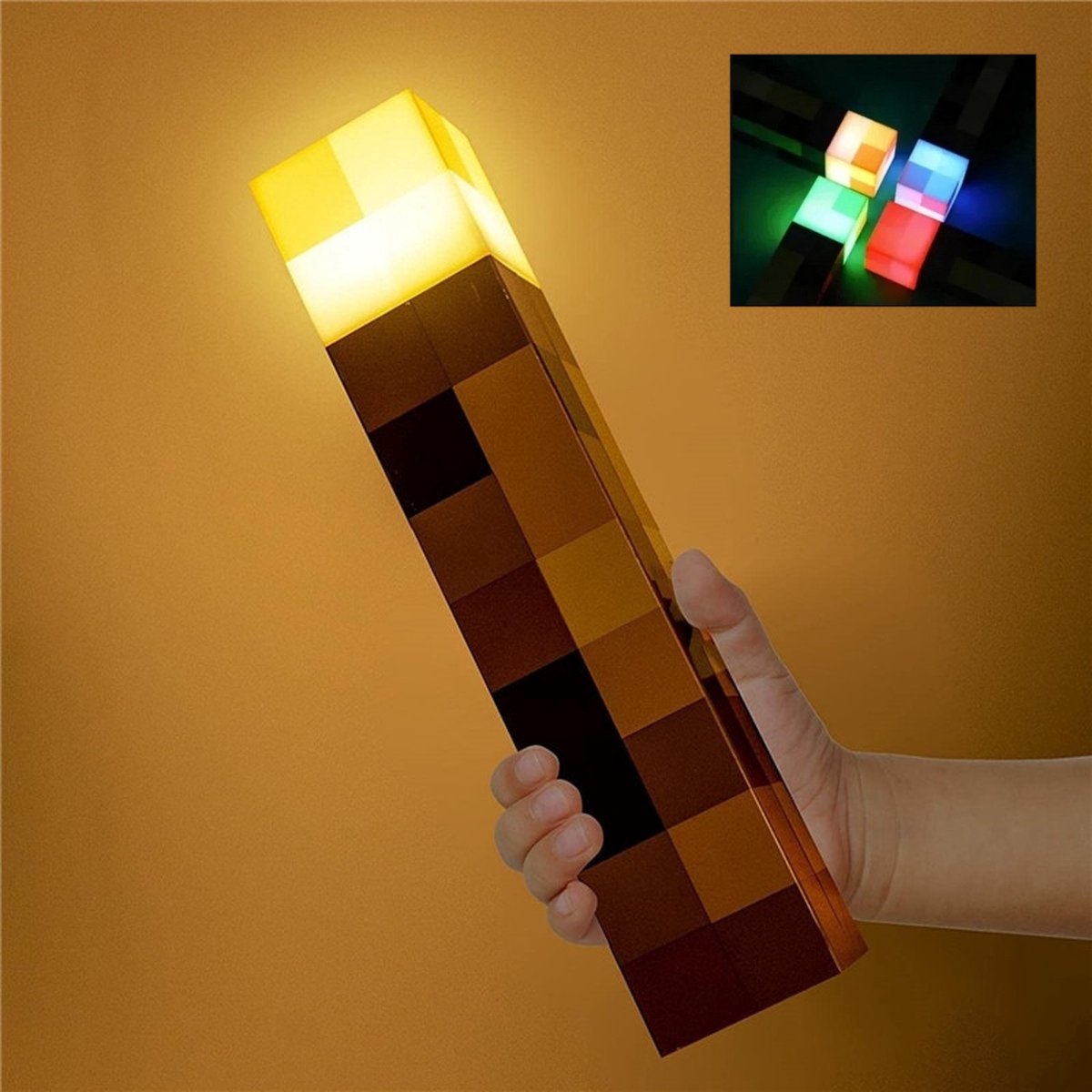 Minecraft Creeper Torch Nachtlampje voor kinderen, 2-in-1 zaklamp en