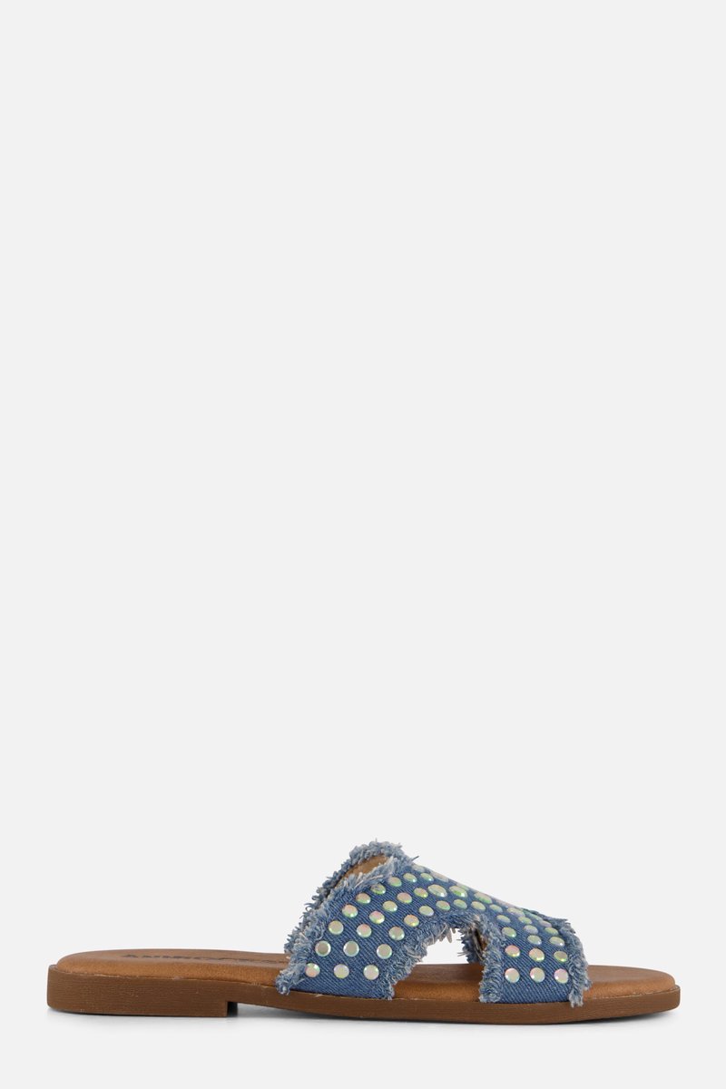 Ann Rocks Denim Slippers blauw Synthetisch - Maat 42