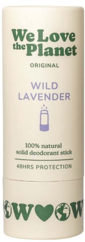We Love the Planet Original Wild Lavender solid deodorant stick 40GR, 100% natuurlijk, 48 uur bescherming.