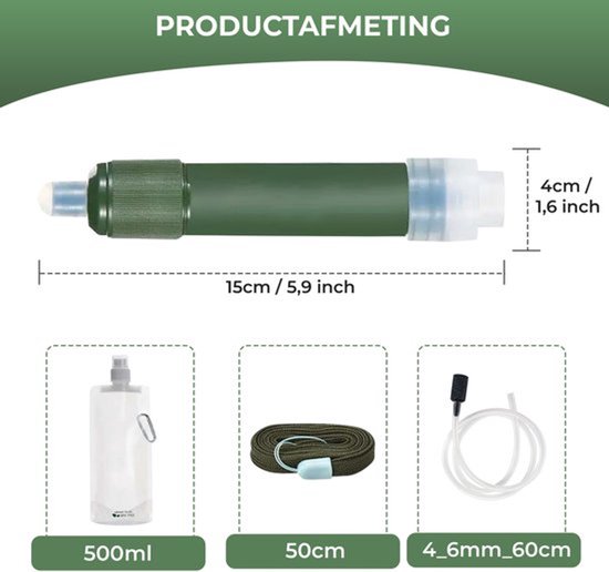 Waterfilterrietje–Schoon Drinkwater voor Noodsituaties & je Noodpakket – Prep en Survivalshop