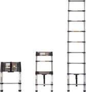 Bol.com Telescopische Ladder 38M - Aluminium Roestvrijstalen Ladder - Multifunctioneel Opvouwbaar & Stevig - EN131 Gecertificeerd aanbieding