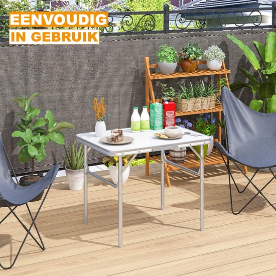 Opvouwbare Campingtafel 2,5ft - Klaptafel voor Picknick, Tuin & Eettafel - Verstelbare Hoogte - Draagbaar & Waterbestendig — afbeelding 2
