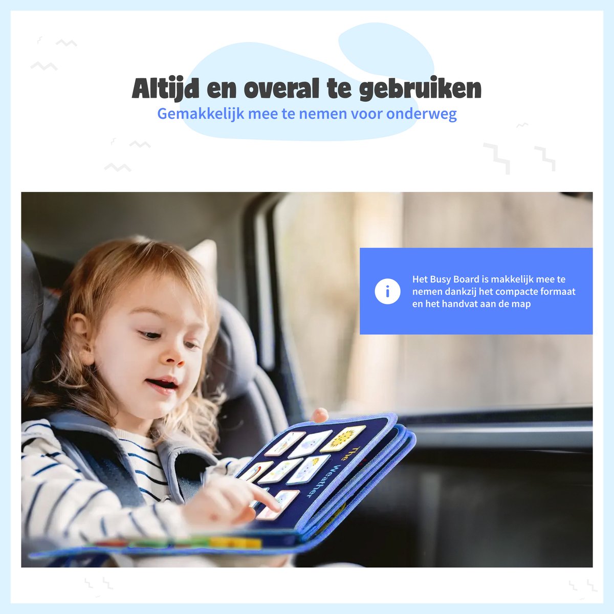 MontiPlay® Montessori Speelgoed - Sensorisch Speelgoed - Busy Board - Montessori Activiteitenboek - Educatief Speelgoed - Reisspeelgoed - Activiteitenbord - Senso Motorisch Speelgoed - Speelgoed voor in de Auto — afbeelding 6