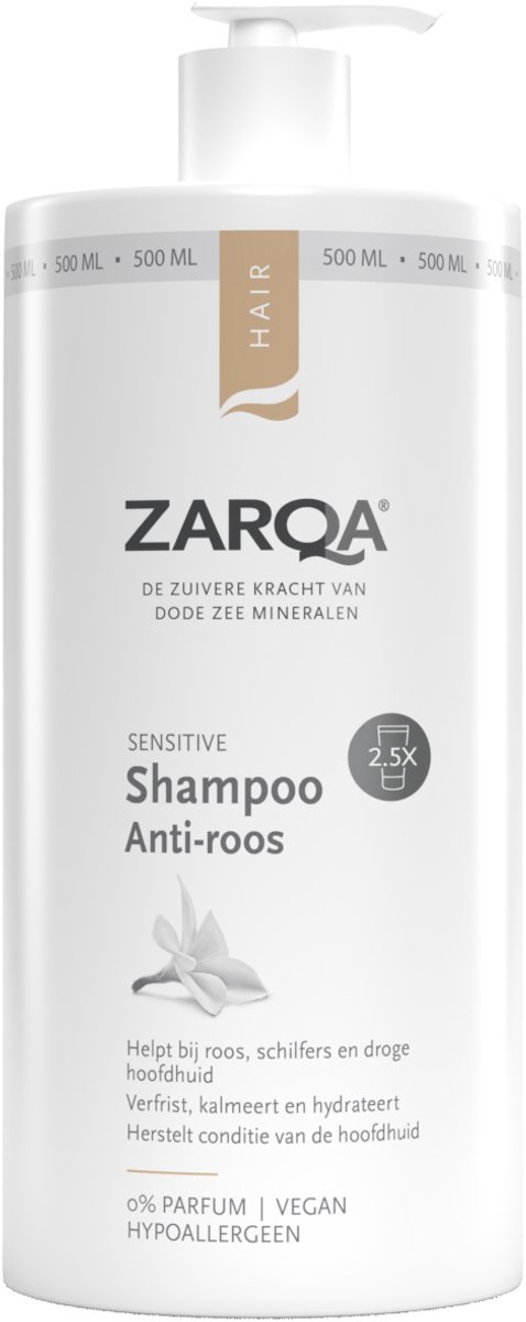 ZARQA Anti-Roos Shampoo Sensitive - 500 ml - Hypoallergeen