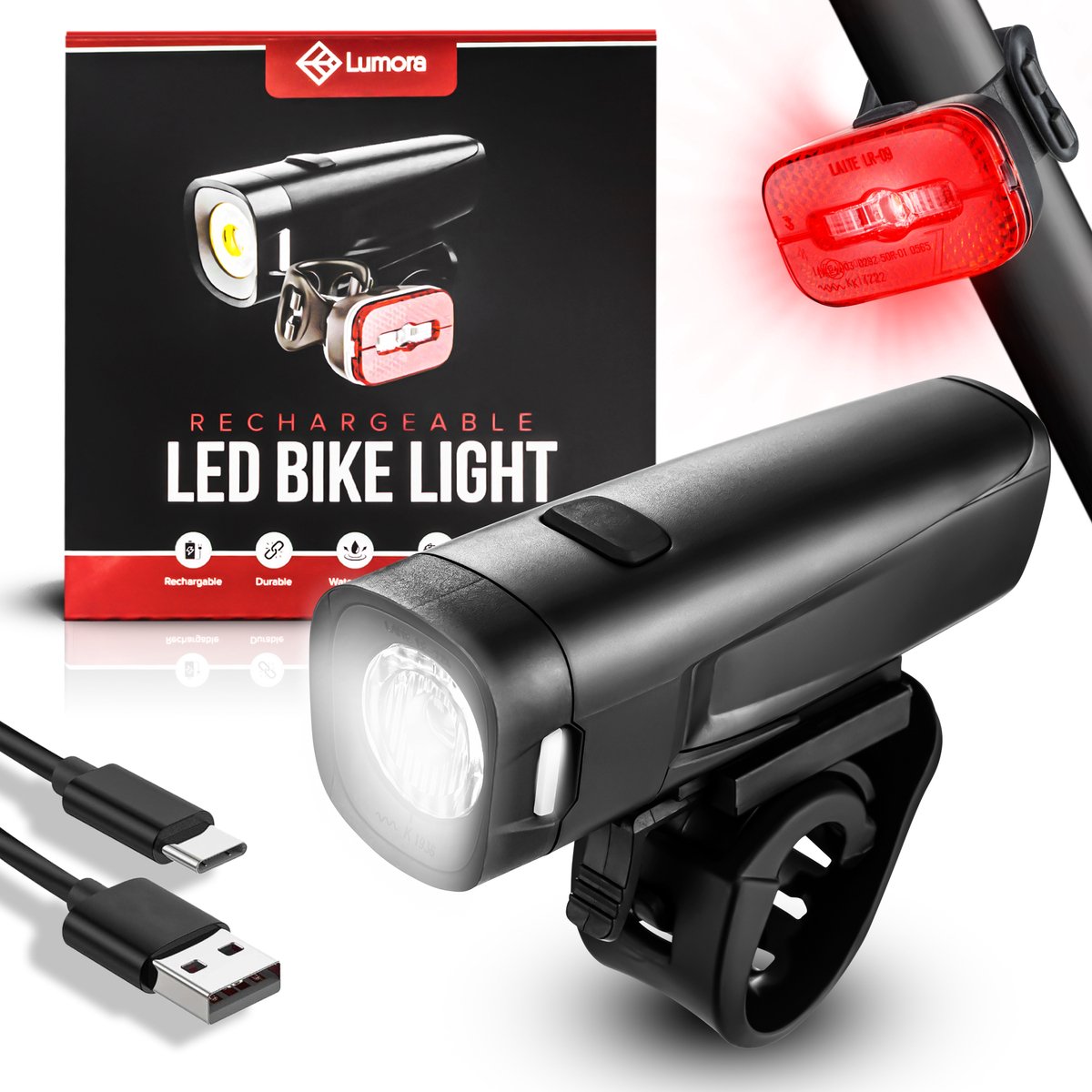Lumora Fietsverlichting - 500 Lumen USB