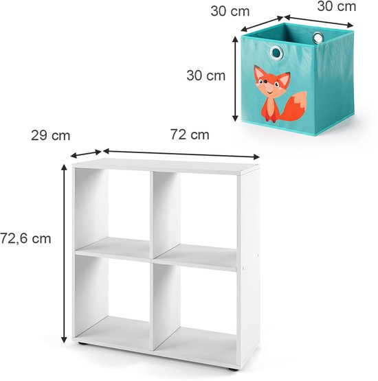 Vicco Kinderregal Bücherregal Wandregal Luigi Weiß 72x96 cm modern Kinderzimmer Regal Spielzeugregal Dekoregal Standregal Aufbewahrungsregal Würfelregal Schublade Ablage Fach freistehend Faltbox bei online bestellen