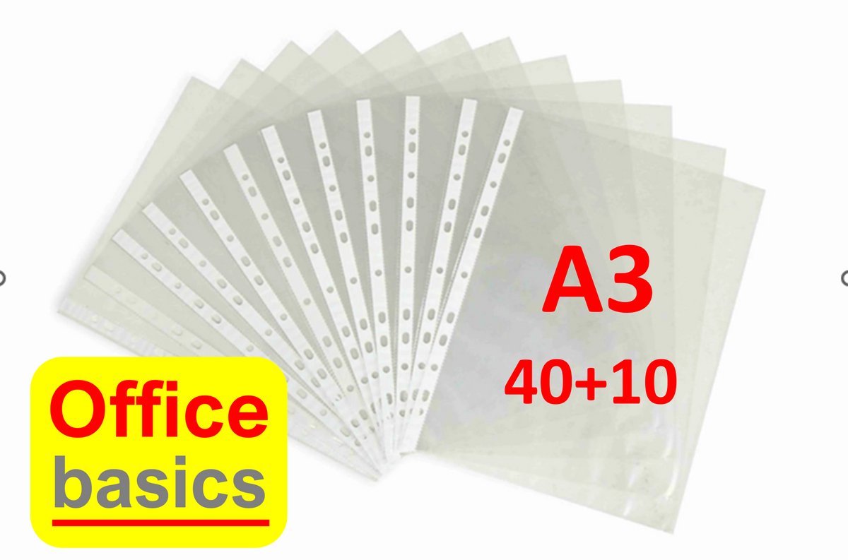 Showtas Insteekhoesjes Office Basic - A3 staand - 0,08mm - nerf - 40+10 stuks