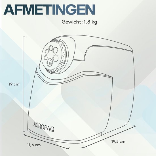 AFMAT Elektrische puntenslijper, 6 gaten, elektrische puntenslijper met doos voor 6-11 mm, oplaadbaar, USB, krachtige robuuste puntenslijper, elektrisch voor klaslokaal, scholen, huishoudens, kantoren