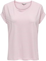 ONLY ONLMOSTER STRIPE S/S O-NECK TOP JRS NOOS Dames T-shirt - Pink Lady Cloud Dancer
