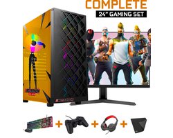 ScreenON - Complete Fortnite Gaming PC Set - X18899 - V1 ( Game PC X18899 + 24 Inch Monitor + Toetsenbord + Muis + Controller )