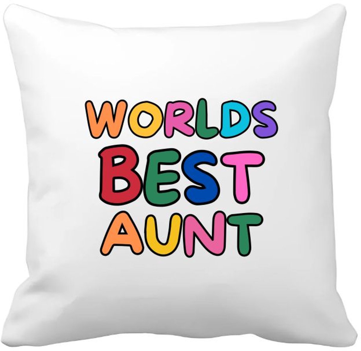 Akyol world's best aunt Kussen hoes - Tante - beste tante - verjaardagscadeau - cadeau voor tante - gift - kado - 40 bij 40 cm Multicolor