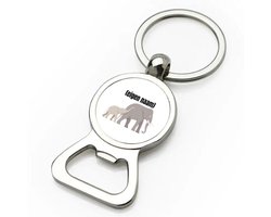 Akyol - olifant en kleine met eigen naam flesopener - Olifant - dieren liefhebber - iemand die houdt van olifanten - verjaardag - cadeau - kado - geschenk - 9 bij 3 cm