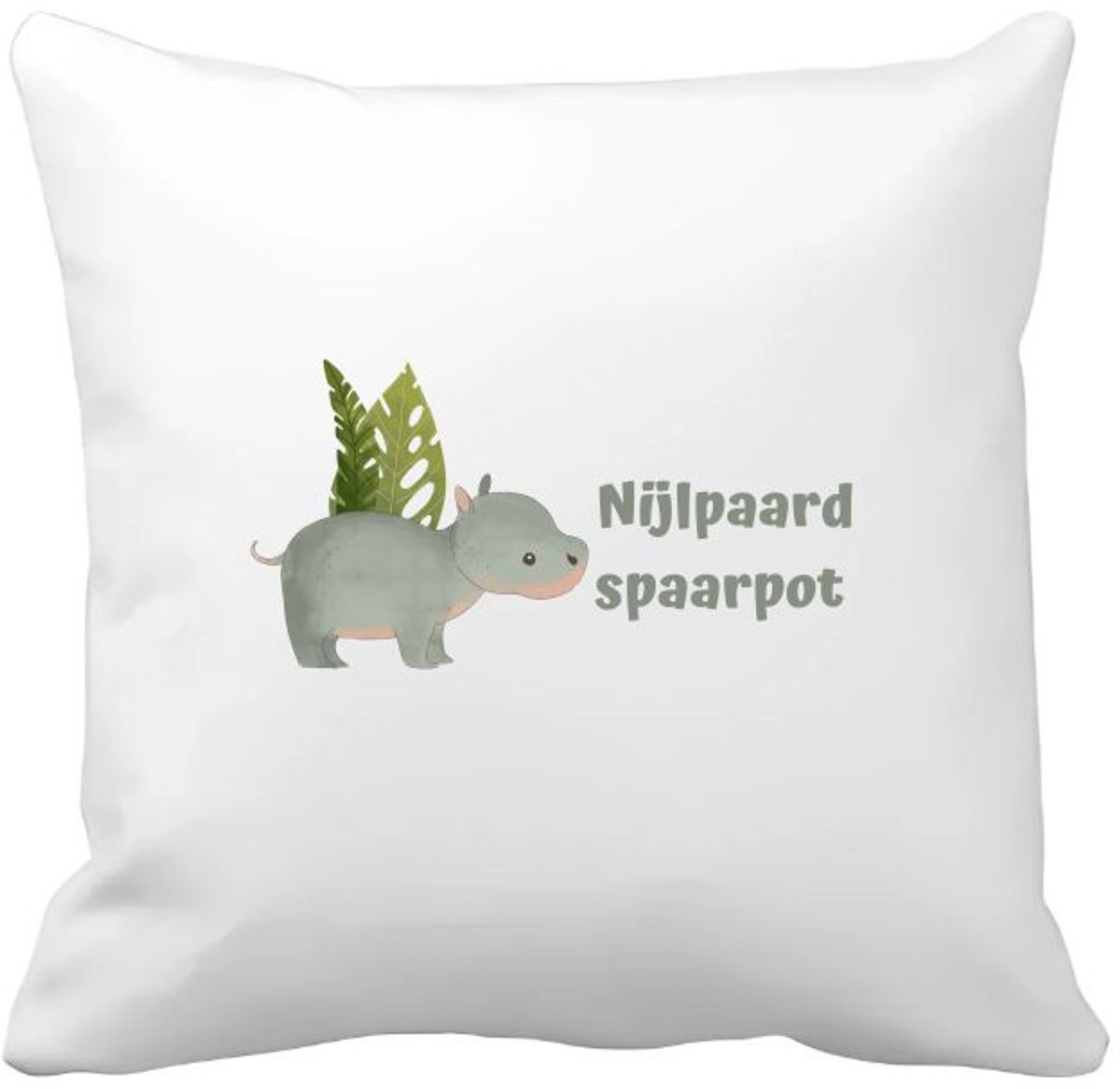 Akyol nijlpaard Kussen hoes - Nijlpaard - dieren liefhebbers - leuke cadeau voor iemand die van houdt van nijlpaarden - verjaardagscadeau - kado - gift - 40 bij 40 cm Multicolor