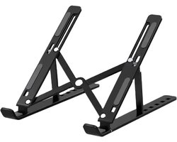 foto van Laptop Standaard - Verstelbaar Laptop Houder - Aluminium - Universeel 10-18 inch - Ergonomisch Laptopsteun - 6 Niveaus - Rheme