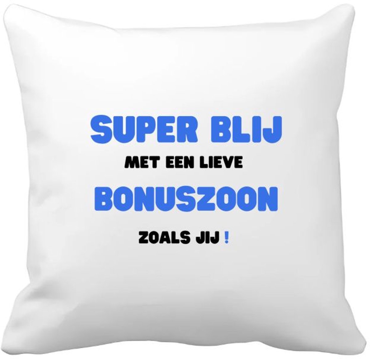 Akyol super blij met een lieve bonuszoon zoals jij Kussen hoes - Zoon - de liefste bonuszoon - verjaardag - cadeautje voor zoon - zoon artikelen - kado - geschenk - 40 bij 40 cm Multicolor