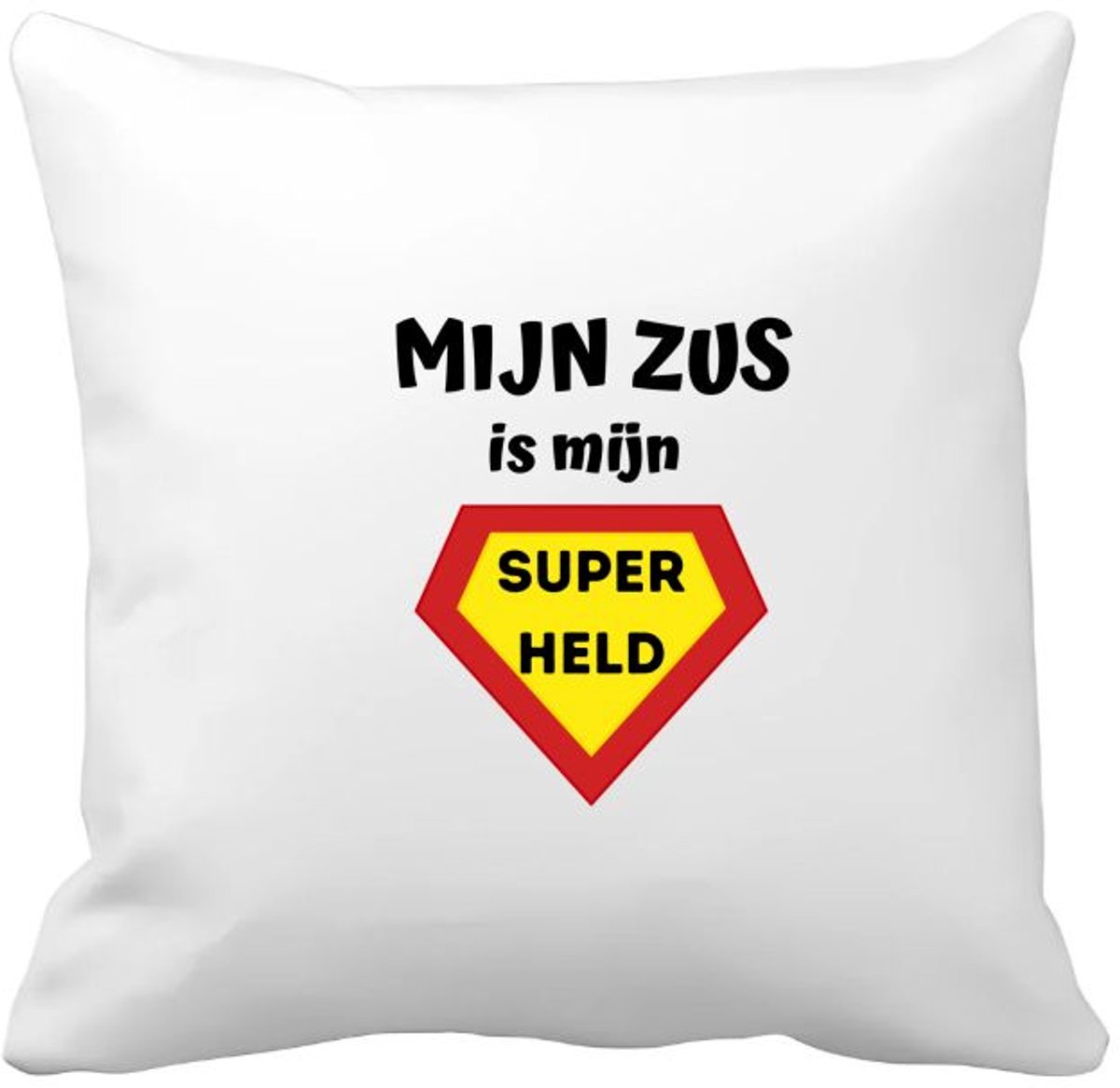 Akyol mijn zus is mijn superheld Kussen hoes - Zus - super zus - verjaardag - cadeautje voor zus - zus artikelen - kado - geschenk - 40 bij 40 cm Multicolor
