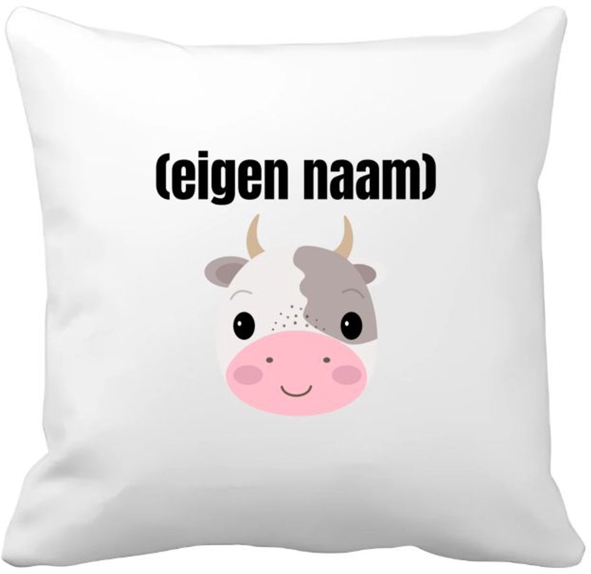 Akyol koeienkop met eigen naam Kussen hoes - Koe - boeren/koeien liefhebbers - iemand die houdt van koeien - verjaardag - cadeau - kado - 40 bij 40 cm Multicolor