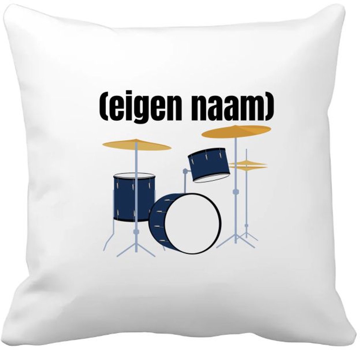 Akyol drumstel met eigen naam Kussen hoes - Drummen - muziek liefhebbers - drummers - verjaardag - cadeau - kado - 40 bij 40 cm Multicolor