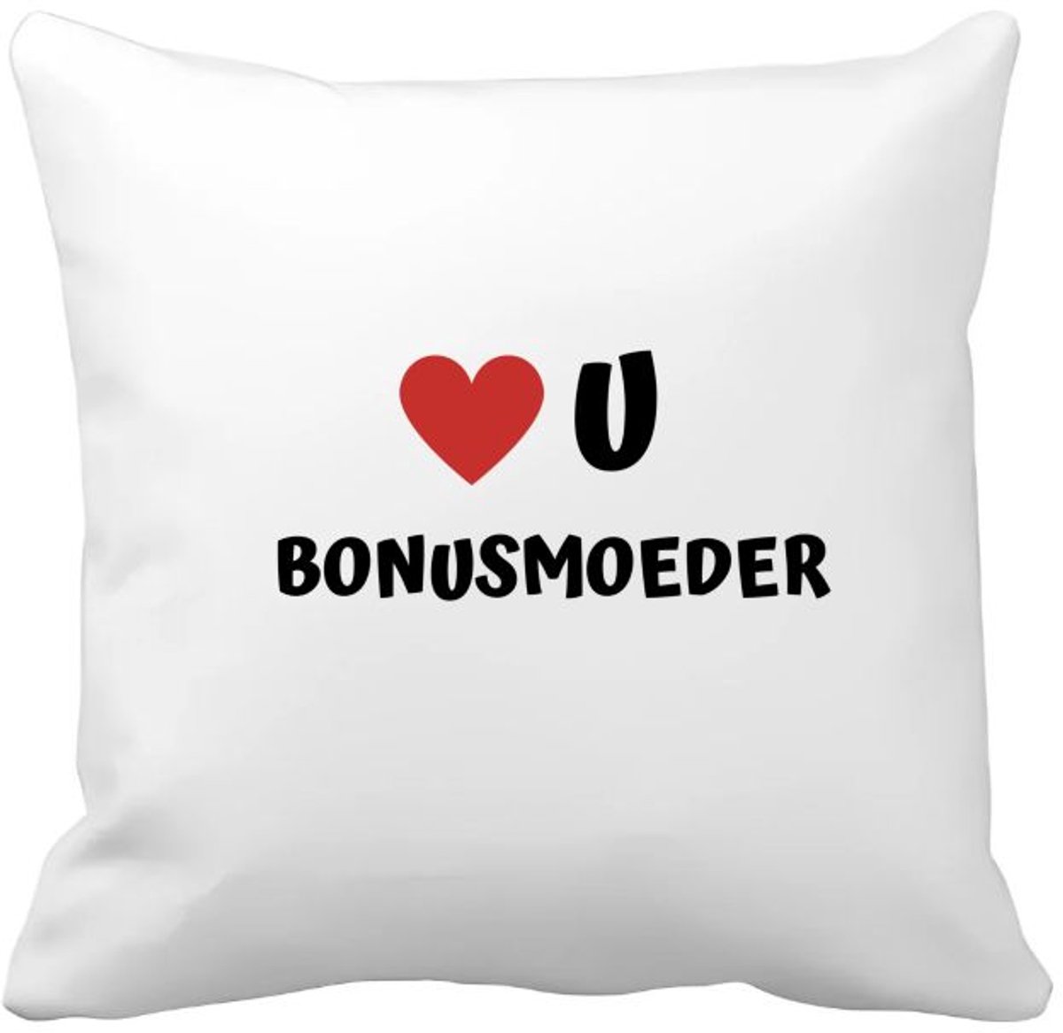 Akyol love u bonusmoeder Kussen hoes - Mama - de liefste bonusmoeder - moeder cadeautjes - moederdag - verjaardag - geschenk - kado - 40 bij 40 cm Multicolor