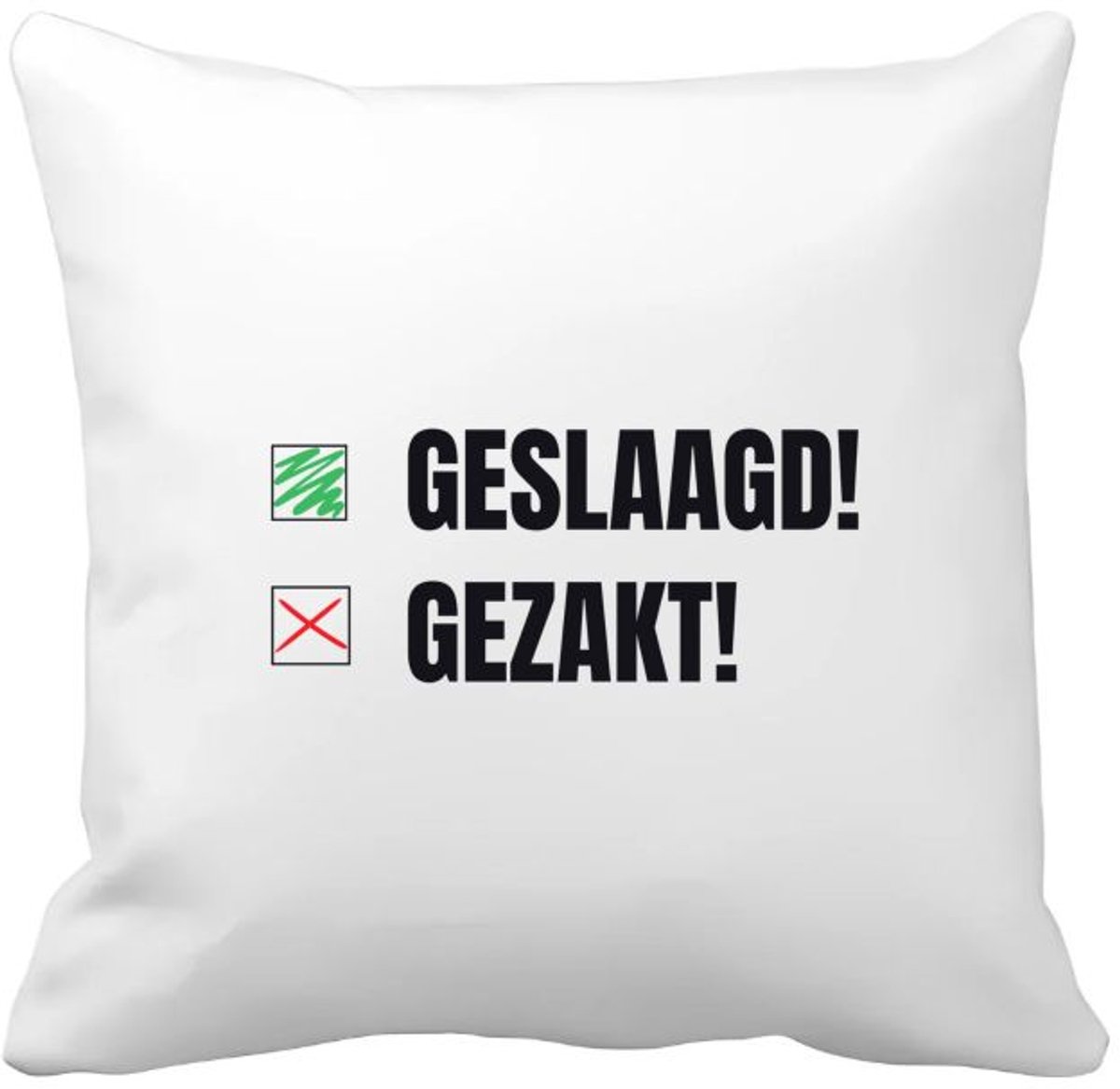 Akyol geslaagd gezakt Kussen hoes - Geslaagd - cadeau geslaagd - cadeau - cadeau voor eindexamen - 40 bij 40 cm Multicolor