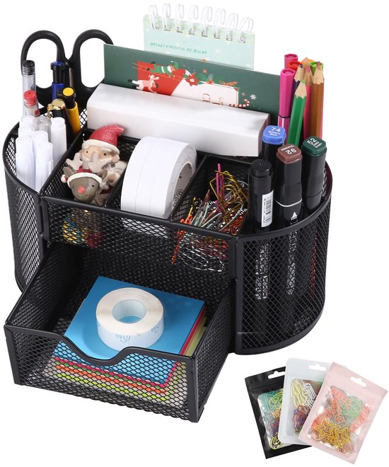 Rangement Bureau, Organisateur De Bureau En Métal Maillé Avec Porte