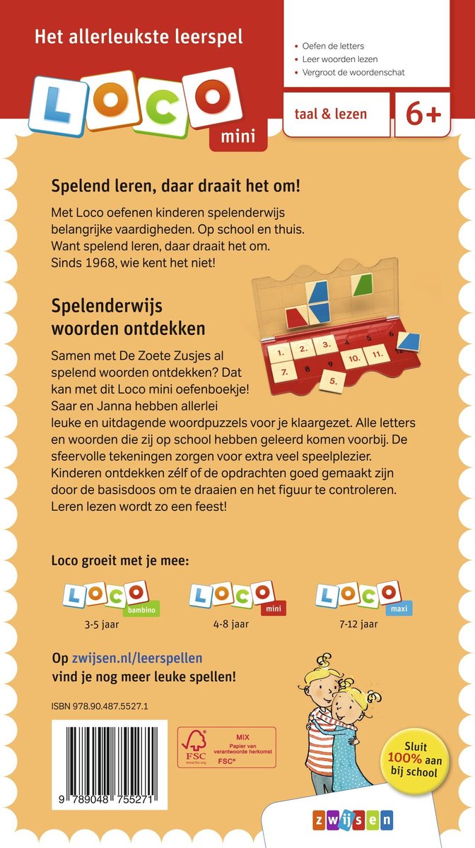 Loco Mini - De Zoete Zusjes spelen met woorden 6-8 jaar - back cover
