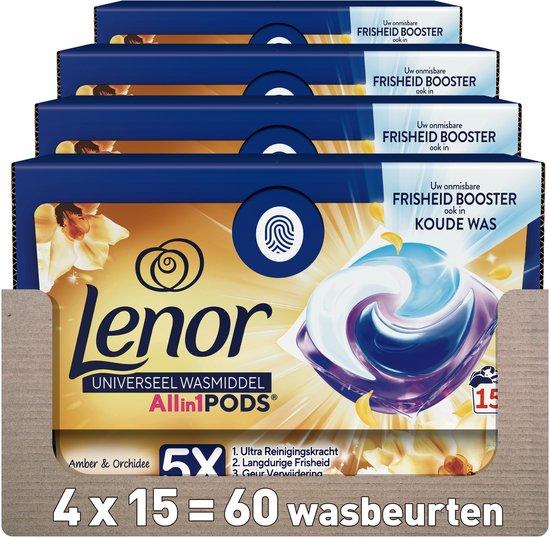 Lessive Lenor PODS Ambre et Orchidée - 4 x 15 lavages
