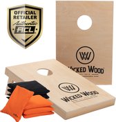 Wicked Wood Games ACL REC Cornhole Set - 100% Echt Hout - 90x60 cm - 2 Boards & 8 Zakjes