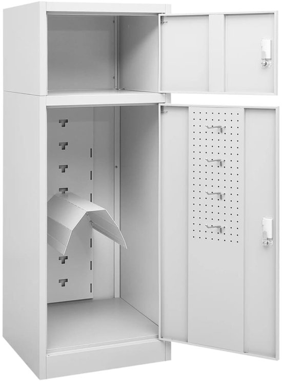 Armoire à casiers vidaXL - Gris clair - Acier - 53 x 53 x 140 cm