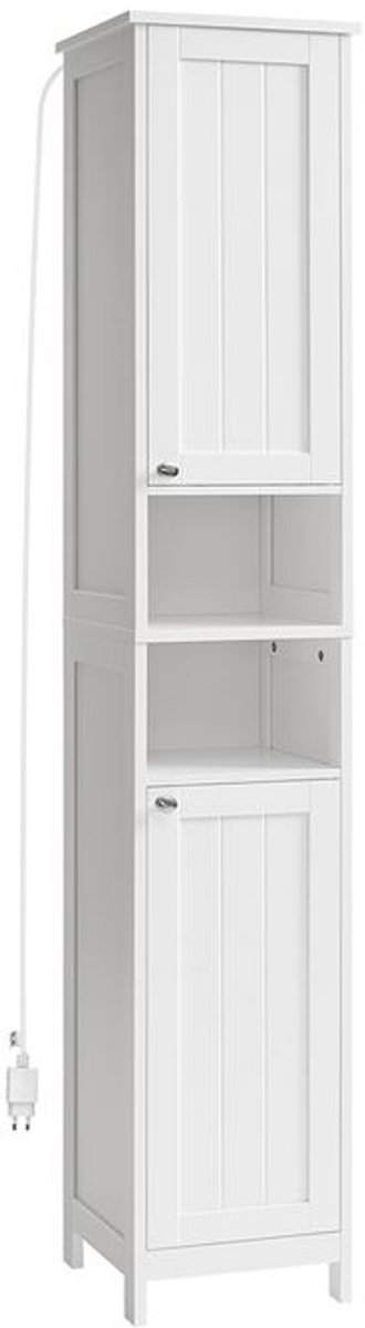MAZAZU - Badkamermeubel - Wit - Badkamerkast - Badkamer - Kast - Opbergkast - 30x30x170