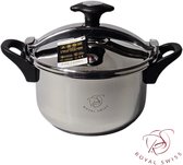 Bol.com Royal Swiss® Snelkookpan 10L Ø26 cm - Geschikt voor Inductie - Ideaal voor Snel en Efficiënt Koken aanbieding
