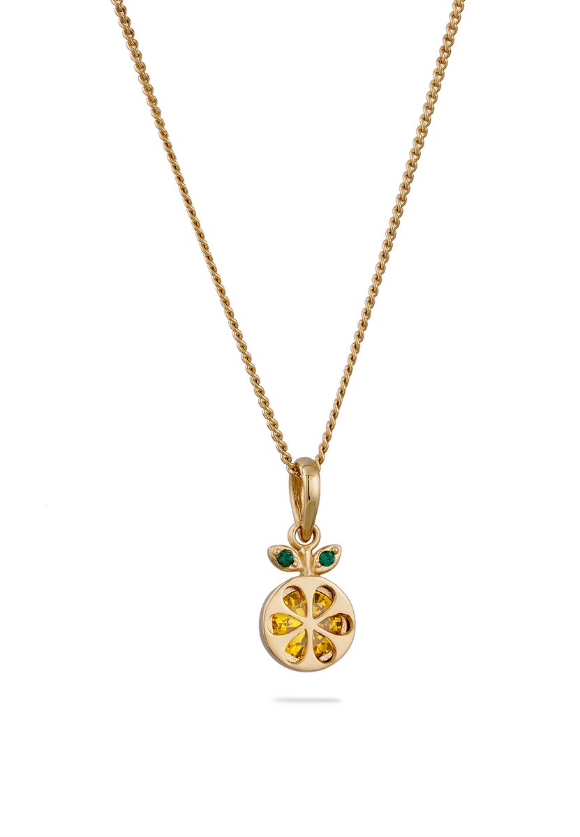 Nenalina - Halsketting - Orange Fruit Anhänger Zirkonia 925 Sterling Silber vergoldet - Dames