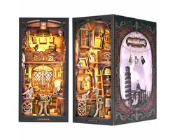 Meedeer DIY Book Nook Kit-Film doka-Camera collectie kamer-Miniatuur huis kits-DIY poppenhuis-3D puzzle-Modelbouw houten bouwset-Met led en stofkap-Knutselsets voor volwassenen-Verjaardagscadeau Kerstmis