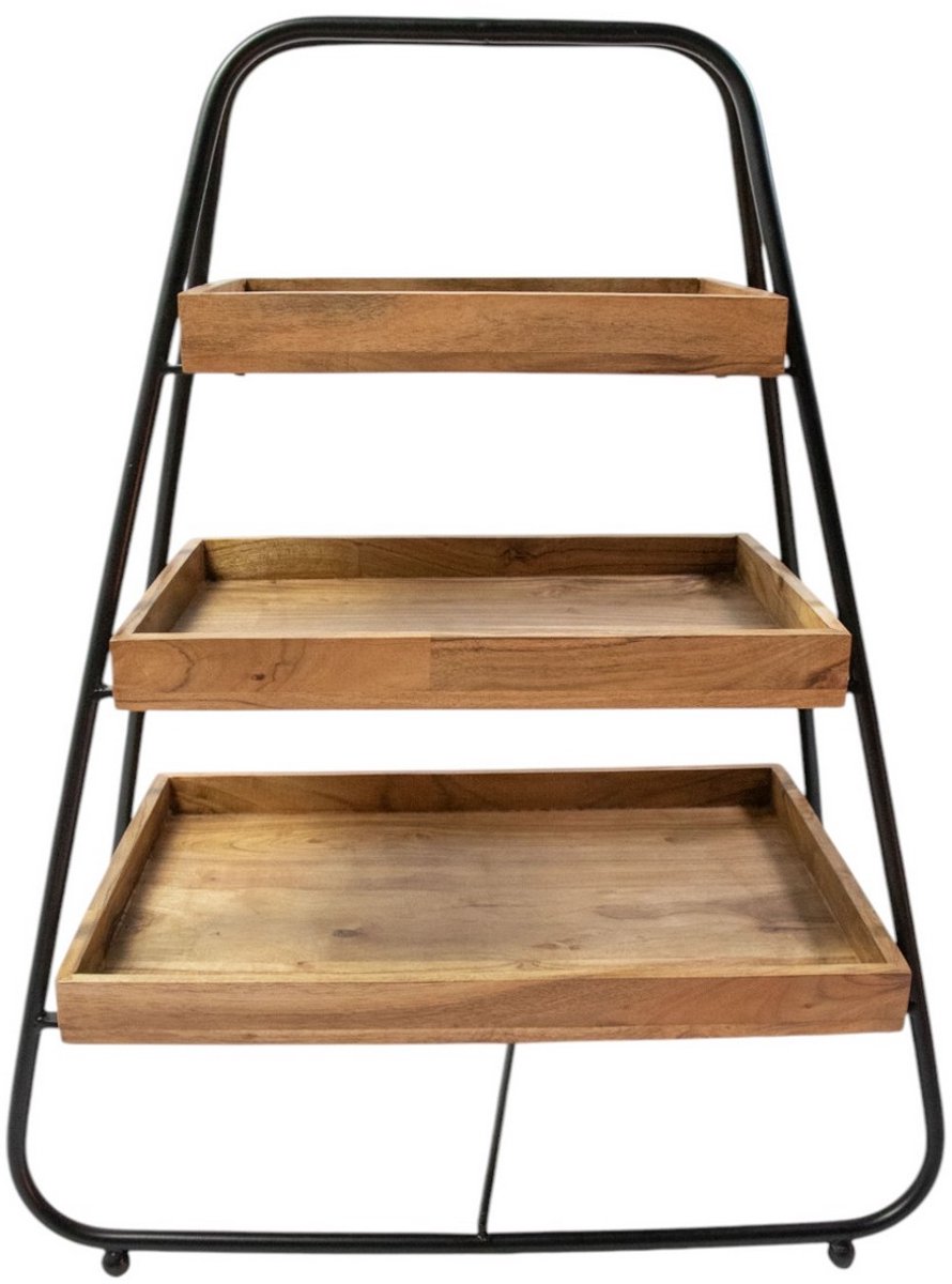 Etagere hout rechthoekig h53 d38cm