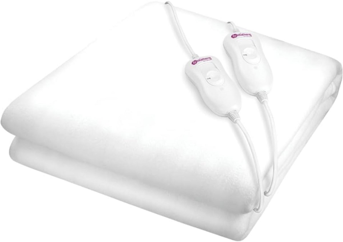 Dubbele elektrische onderdeken 150 x 160 cm | 3 temperatuurniveaus | 100% polyester | Elektrische matrasbeschermer