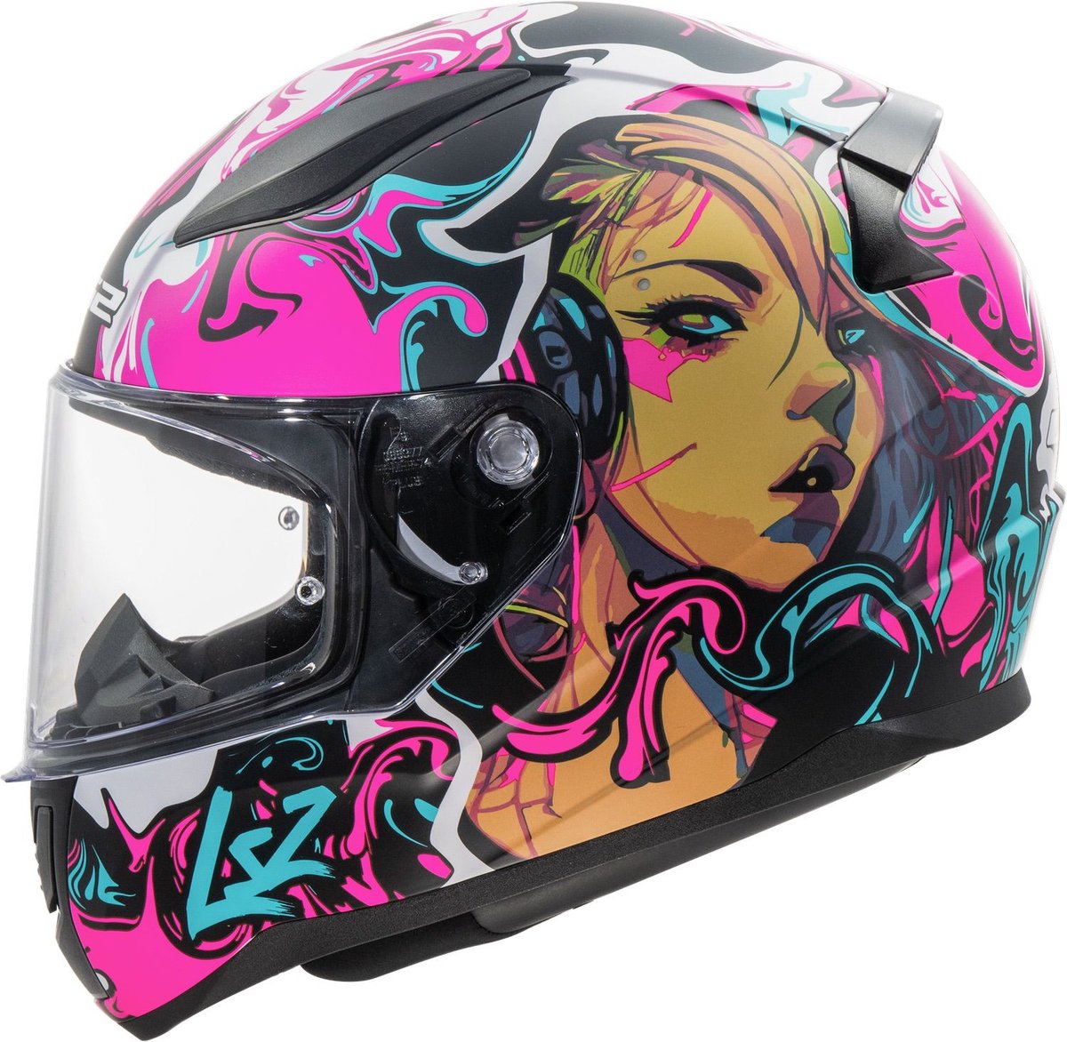 LS2 Helm Rapid II FF353 Cyberg paars maat M