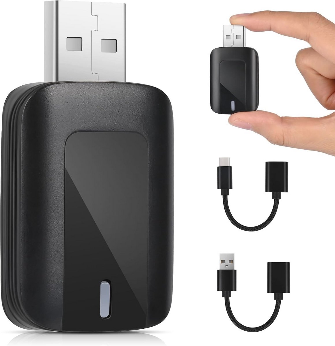 Draadloze Adapter voor Android Auto en CarPlay - Plug & Play 5GHz WiFi dongle voor auto's 2016+