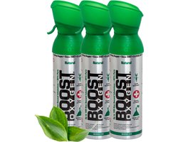 Boost Oxygen - Medium 5L - Natural - 95% Pure Zuurstof - Tot wel 300 inhalaties van 1 sec - Ademhalingsondersteuning voor sport herstel, hoogte, prestaties en gezondheid - 3x 5L (3 pak, 15L totaal)