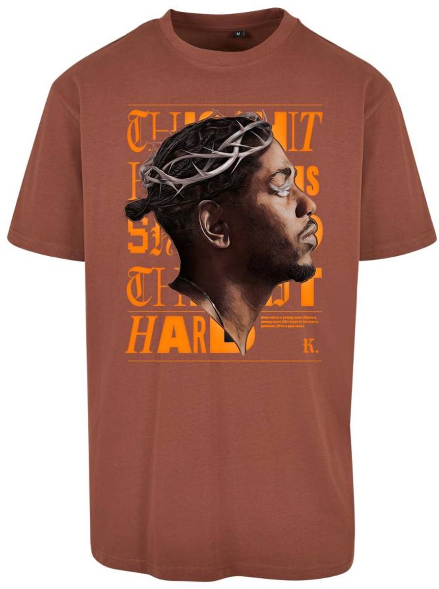 Mister Tee K-Dot K-Dot Oversize Heren T-shirt XS Bruin