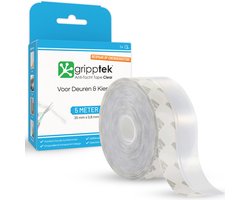 GrippTek® Anti-Tocht Tape Clear - 5 Meter x 35 mm - Tochtstrips voor Deuren - Zelfklevend - Isolerend - Tochtstopper - Tochtrol - Tochtband - Tochtwering - Hoogwaardig Siliconen - Transparant