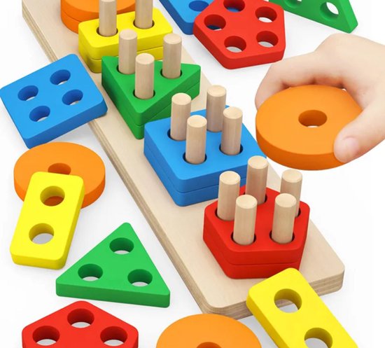 Sorteerspel Vormen En Kleuren Montessori Houten Speelgoed 1 2 3 4 Jaar Stapelspeelgoed Kleuren Vormen Educatief Speelgoed Cadeau Voor Kinderen Jongens Meisjes