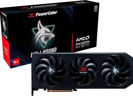 Powercolor Hellhound AMD Radeon RX 9070 - Videokaart - 16 GB GDDR6 - PCI Express 5.0 x16 - 1x HDMI, 3x DisplayPort